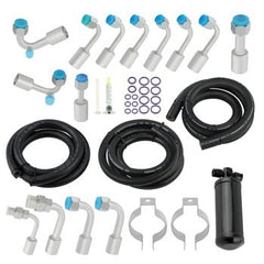 空调管件 134a A/C AC Air Conditioning Hose & Fittings & O-Ring Kit with Black Drier