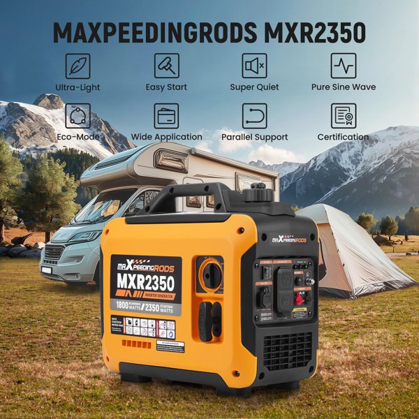 新款 2350W 15kg 汽油变频发电机，环保安静，适用于户外聚会